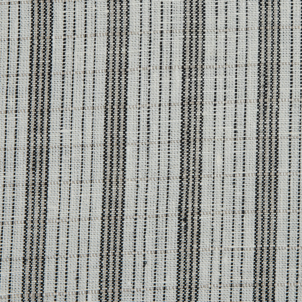 Pale Beige and Black Striped Linen Woven Detail