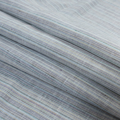 Blue, Gray and Green Pinstriped Linen Woven Folded