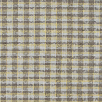 Roasted Cashew, White and Yellow Plaid Linen Woven