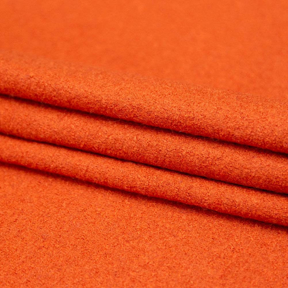 Boiled Wool Coating Fabric - Burnt Orange - Ketil Collection Detail