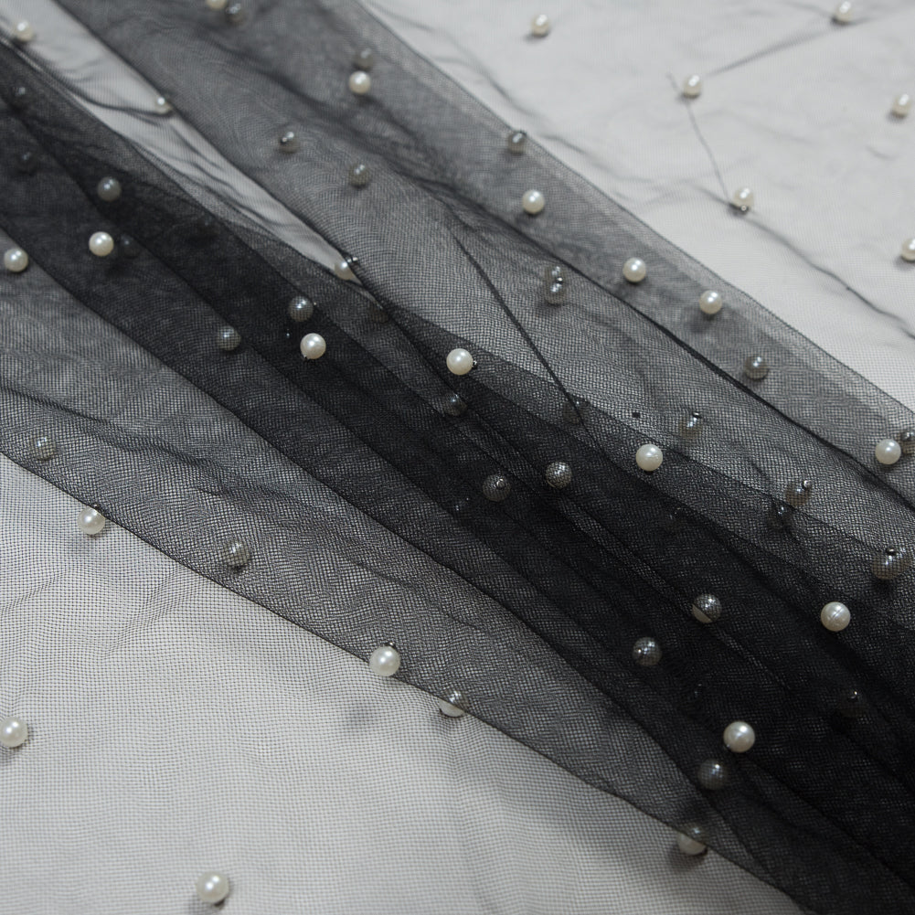 Beaded Tulle - Black - Sylvie Collection Detail