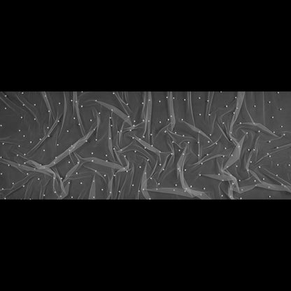 Beaded Tulle - White - Sylvie Collection Folded