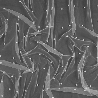 Beaded Tulle - White - Sylvie Collection