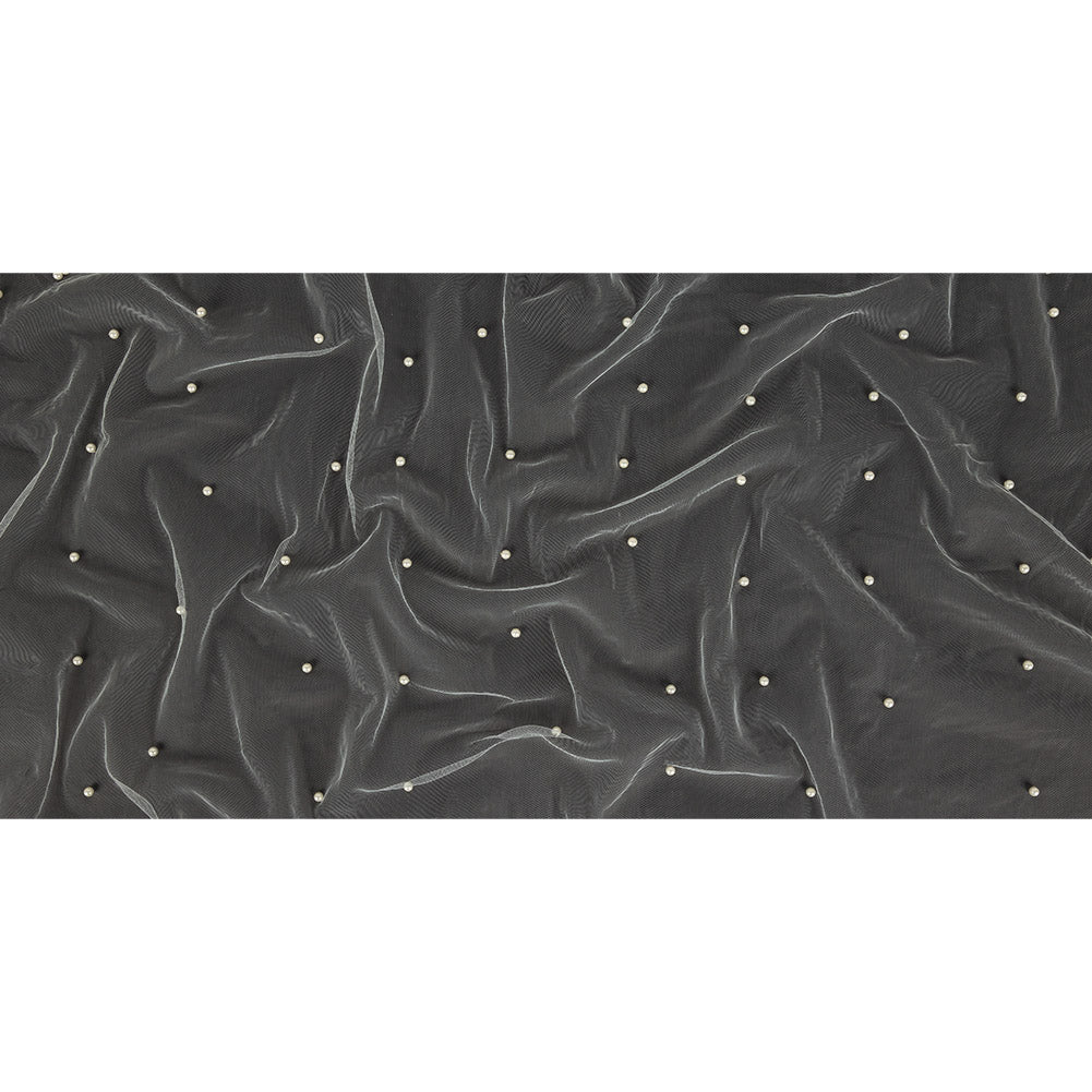 Beaded Tulle - Ivory - Sylvie Collection Folded