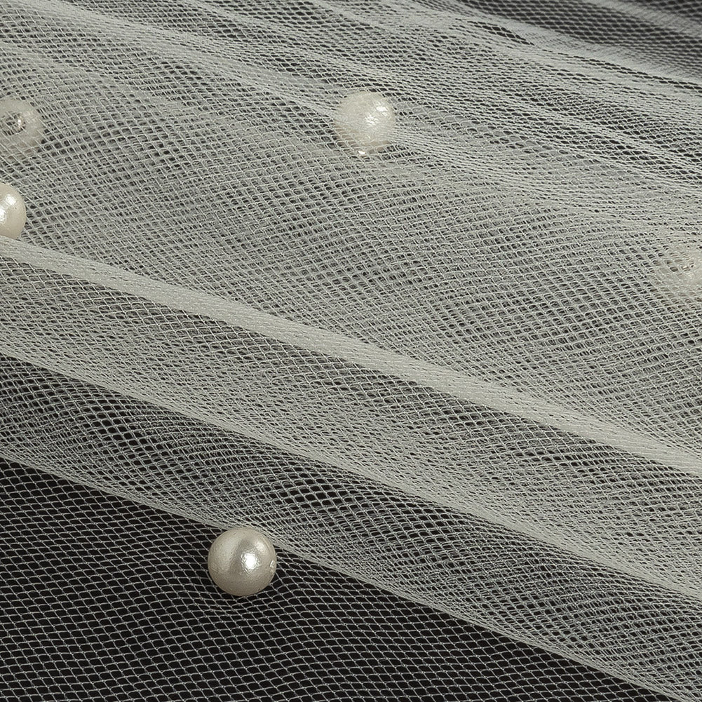 Beaded Tulle - Ivory - Sylvie Collection Detail