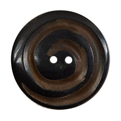 Black and Brown Swirled Horn Coat Button - 54L/34mm