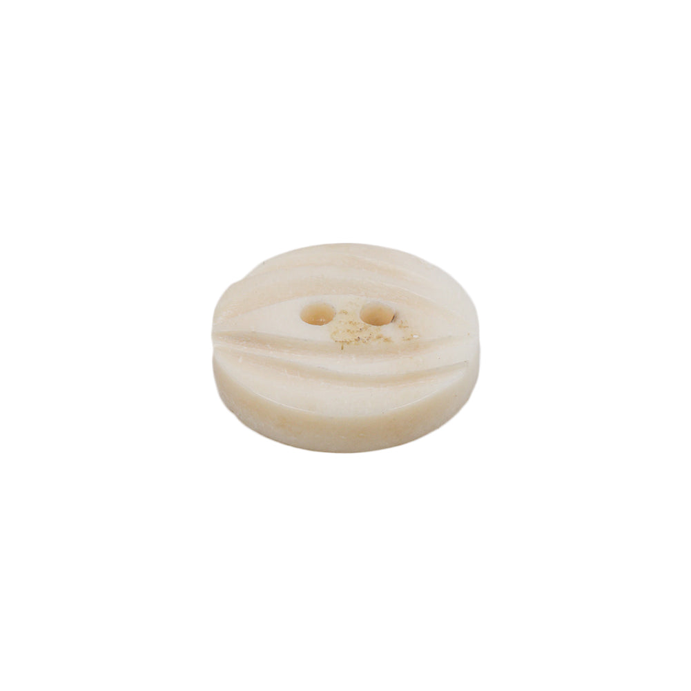Bone White Etched Horn Coat Button - 25L/16mm Folded