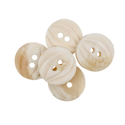 Bone White Etched Horn Coat Button - 25L/16mm Full