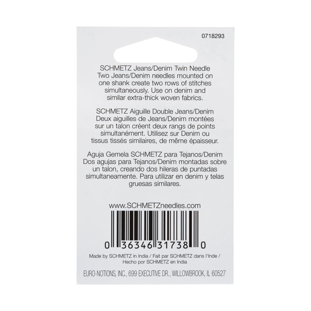 Schmetz Double Denim/Jeans Twin Machine Needle - 4.0/100 - 1 ct