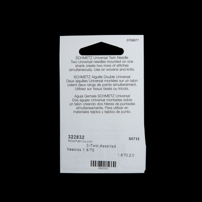 Schmetz Twin Machine Needles - Assorted Sizes - 3 ct Detail