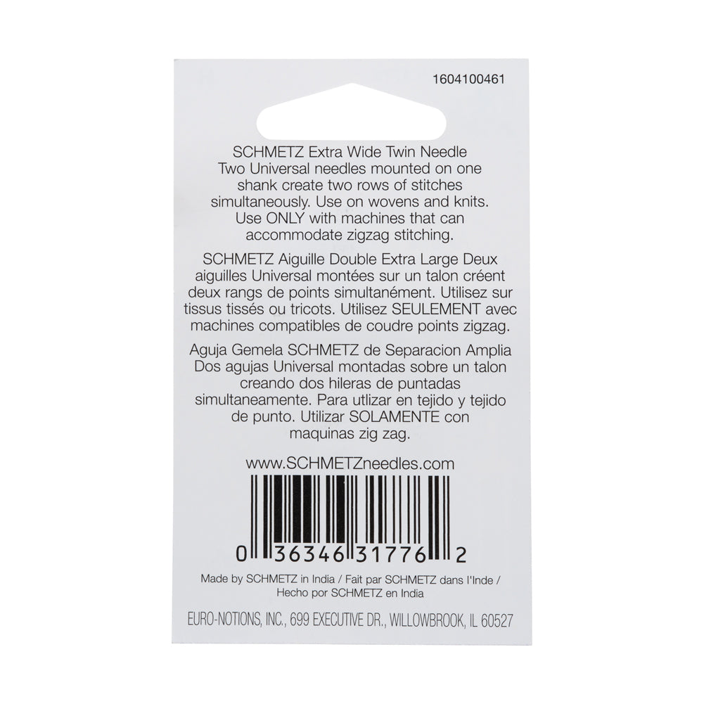 Schmetz Universal Extra Wide Twin Machine Needle - 6.0/100 - 1 ct - Detail