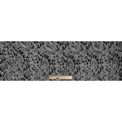 Italian Black Laminated Crochet Lace Folded