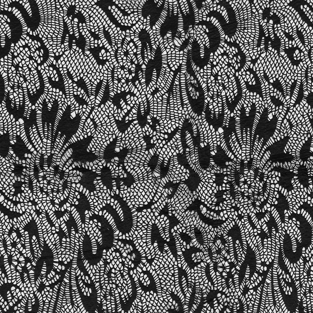 Italian Black Laminated Crochet Lace