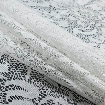 Italian White Laminated Crochet Lace Detail