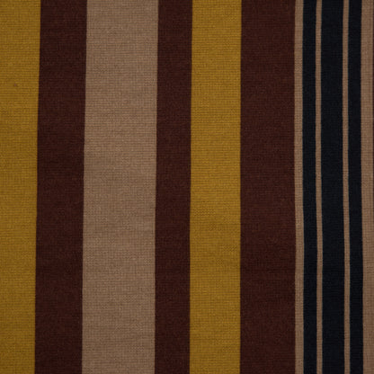 Italian Mustard, Brown and Beige Barcode Striped Printed Jersey Full