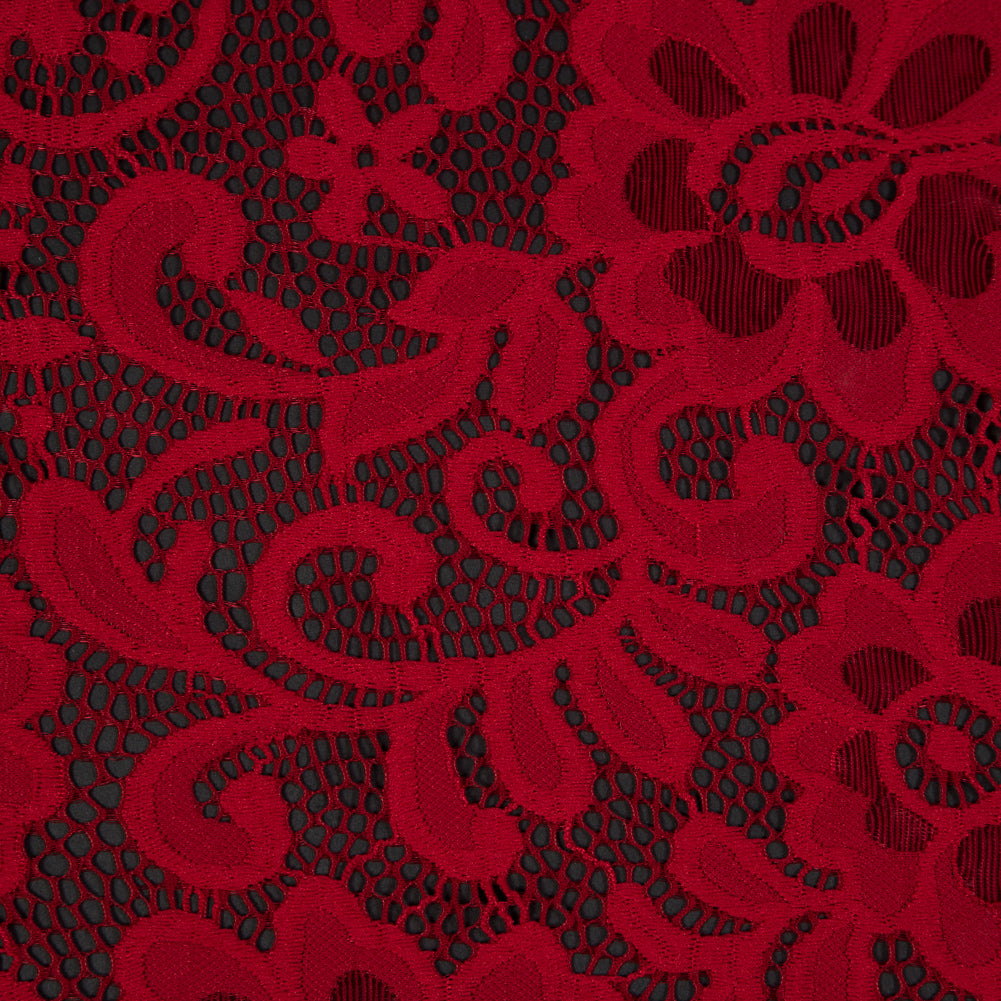 Italian Red Stretch Crochet Lace