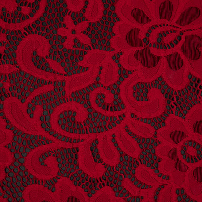 Italian Red Stretch Crochet Lace
