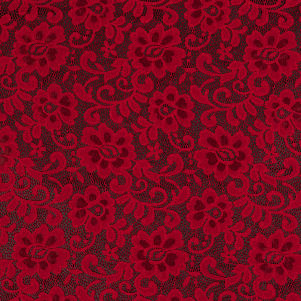 Italian Red Stretch Crochet Lace