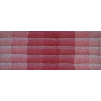 Italian Red, Pink and White Plaid Linen Scrim Folded