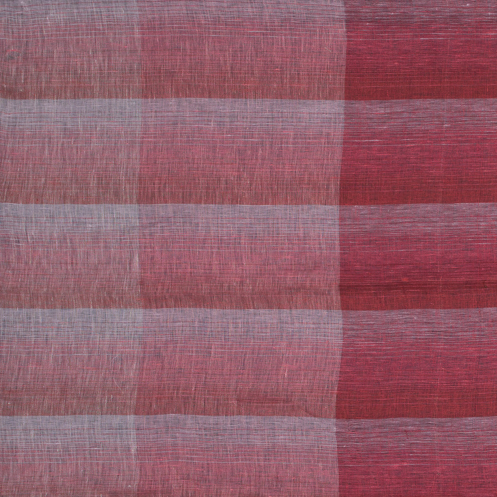Italian Red, Pink and White Plaid Linen Scrim