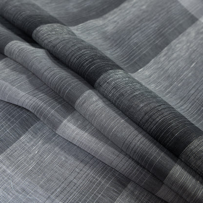 Italian Gray and White Plaid Linen Scrim Detail