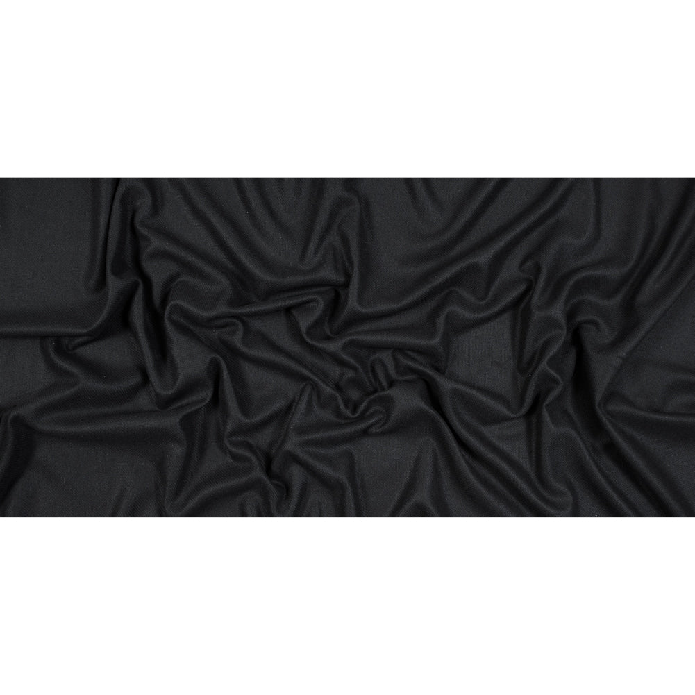 Black Basketwoven Wool and Cashmere Coating Full