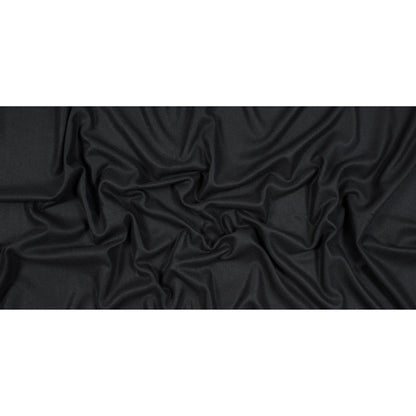 Black Basketwoven Wool and Cashmere Coating Full