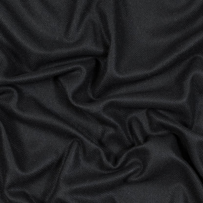 Black Basketwoven Wool and Cashmere Coating