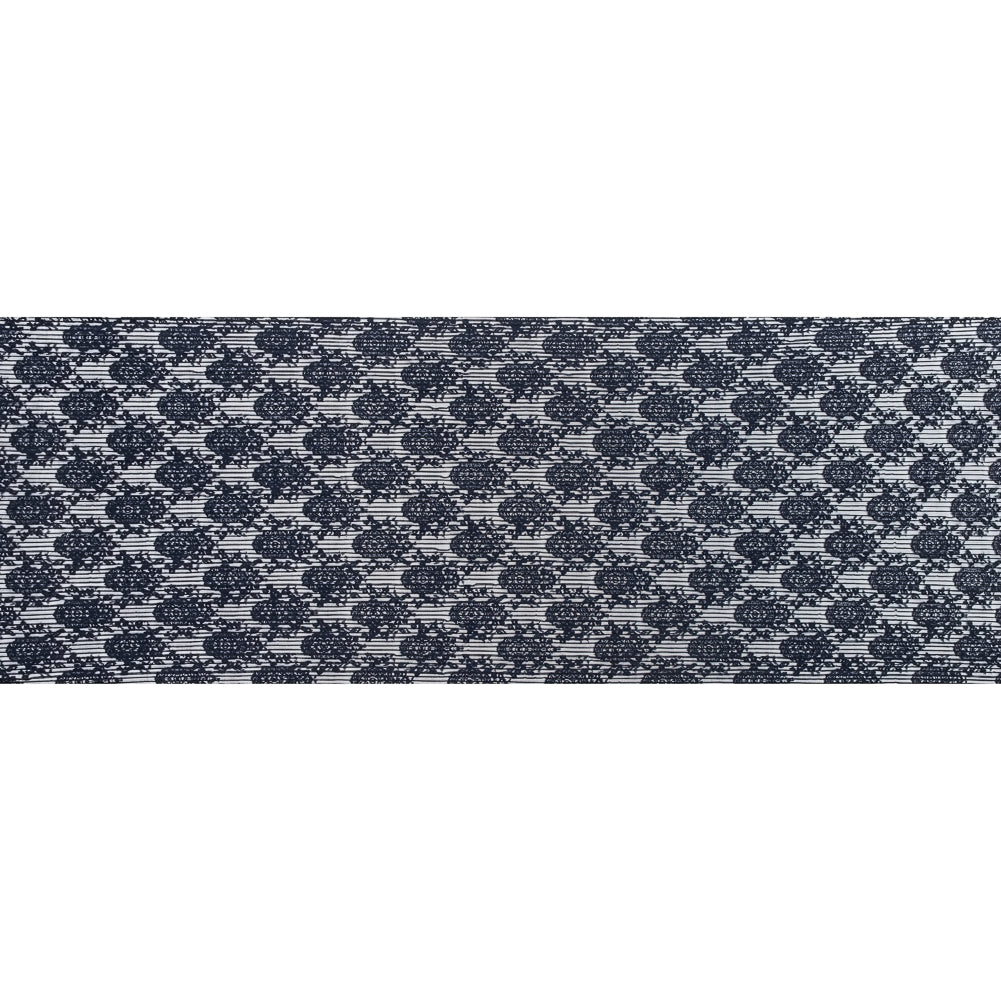 Navy Floral Pleated Lace Full