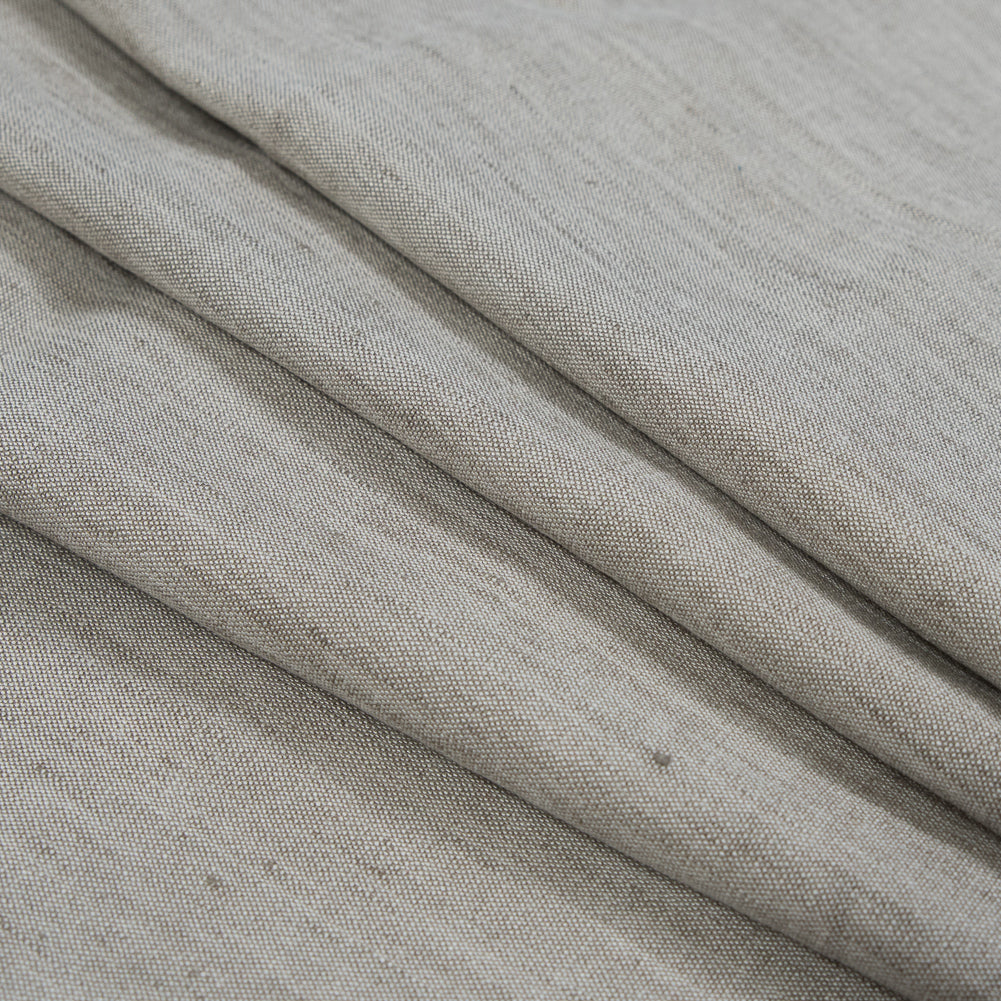 Stretch Linen Woven - Dark Oatmeal - Asturias Collection - Folded