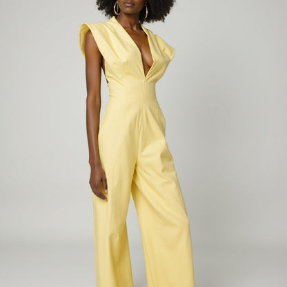 Stretch Linen Woven - Canary Yellow - Asturias Collection