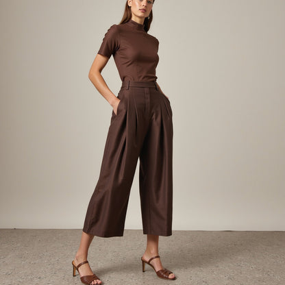 Stretch Linen Woven - Chocolate - Asturias Collection