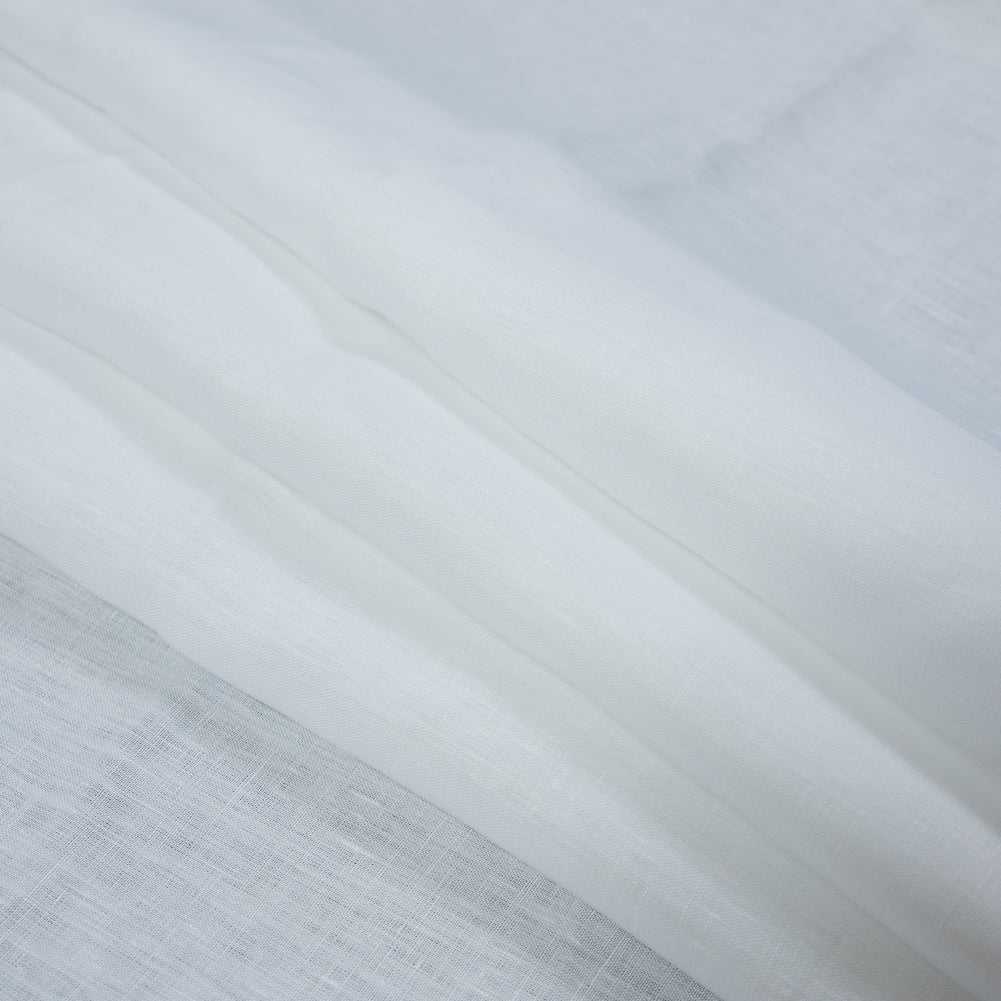 Medium Weight Linen Woven 118" - White - Ostrava Collection Detail