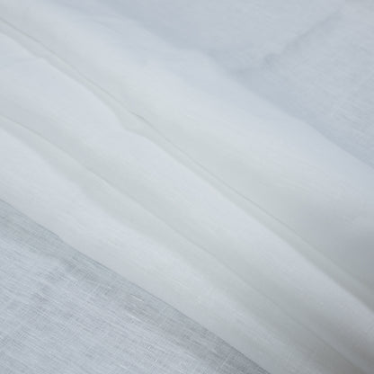 Medium Weight Linen Woven 118" - White - Ostrava Collection Detail