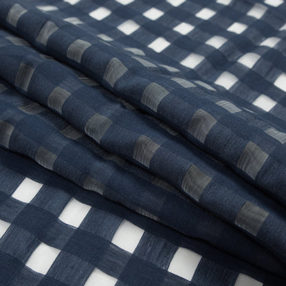 Checkered Linen Woven - New Indigo - Katia Collection Detail
