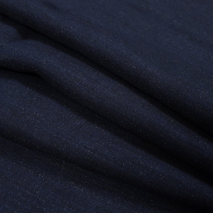 Two-Tone Linen Woven - Indigo and Black - Sanremo Collection Folded