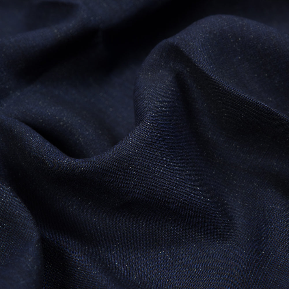 Two-Tone Linen Woven - Indigo and Black - Sanremo Collection Detail