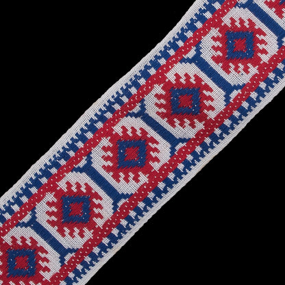 Red, White and Blue Jacquard Ribbon - 2" Detail