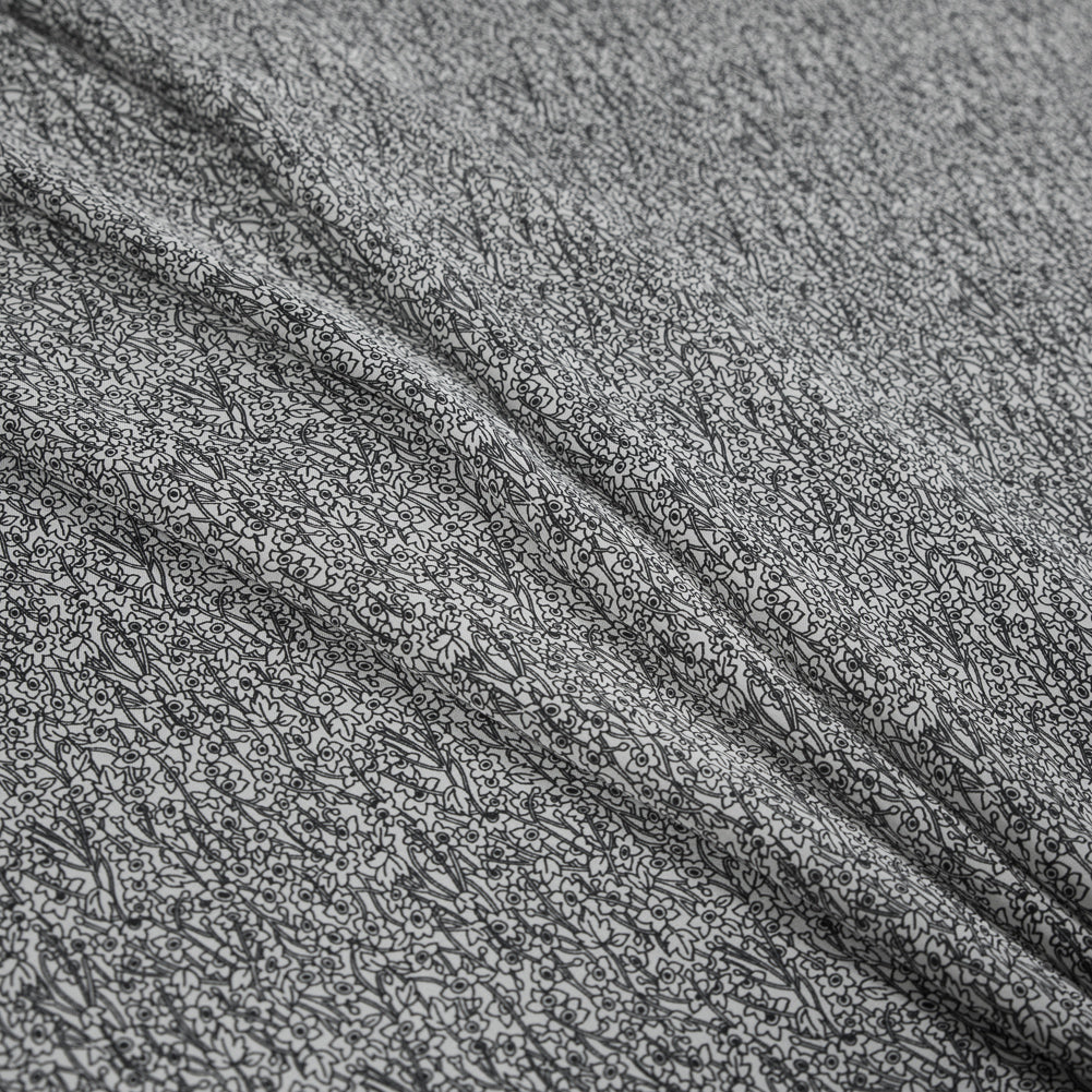 Black and White Minute Floral Polyester Lining Detail