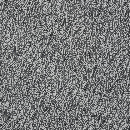 Black and White Minute Floral Polyester Lining Full
