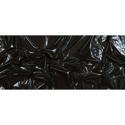 Faux Patent Leather with Black Knit Backing - Dark Olive Folded