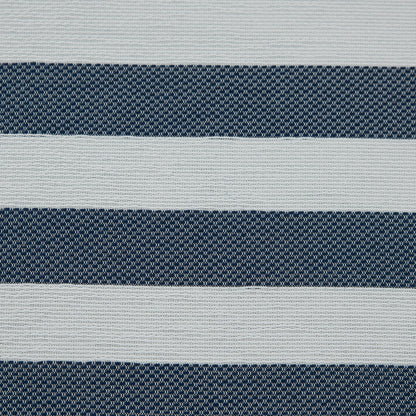 Navy and White Awning Striped Cotton and Acetate Tweed Detail