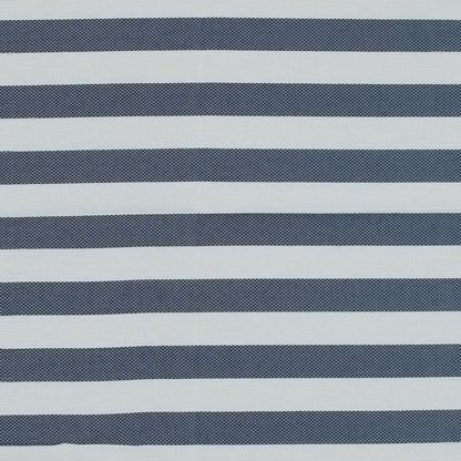 Navy and White Awning Striped Cotton and Acetate Tweed