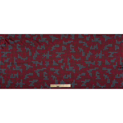 Black, Red and White Circle Printed Polyester Lining Full