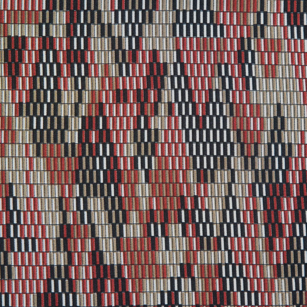 Rust and Beige Geometric Polyester Lining Detail