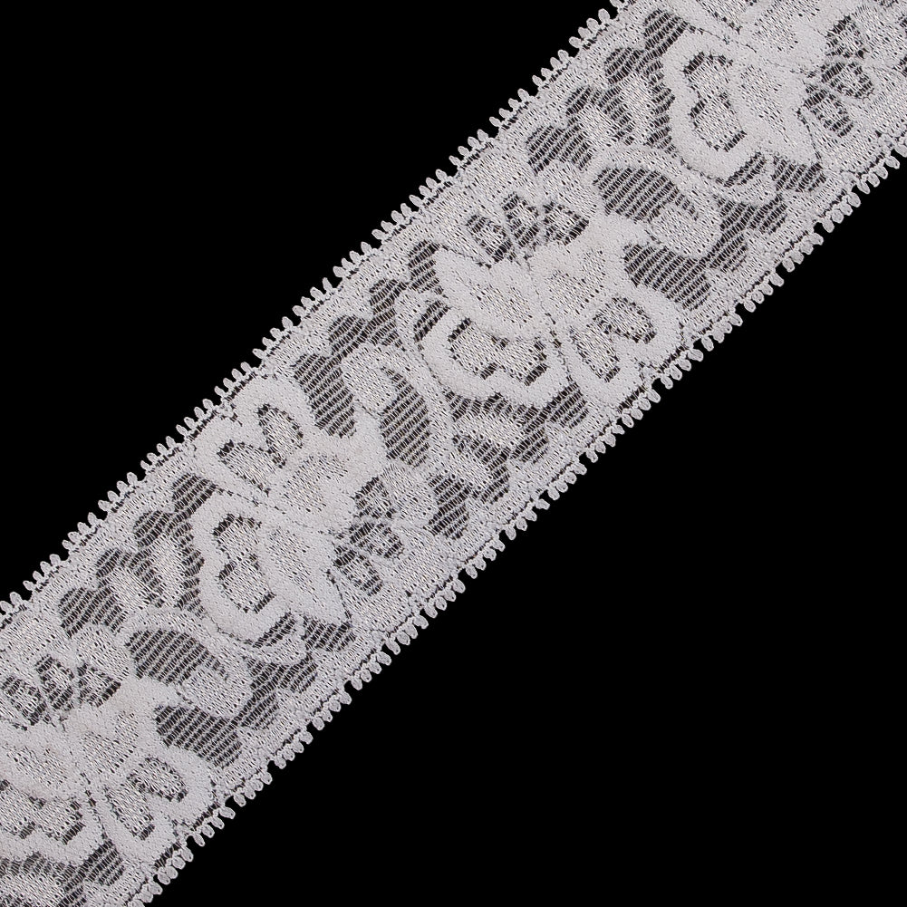 Off-White Stretch Lace Trim - 2.625" Detail