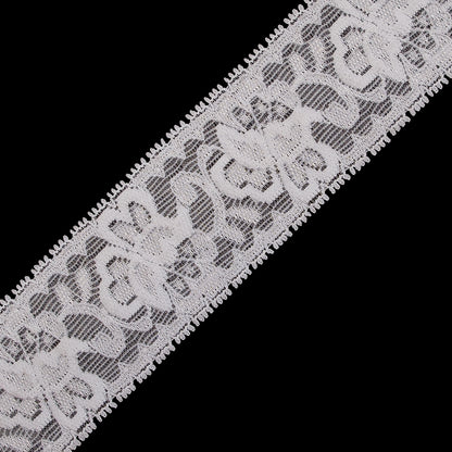 Off-White Stretch Lace Trim - 2.625" Detail