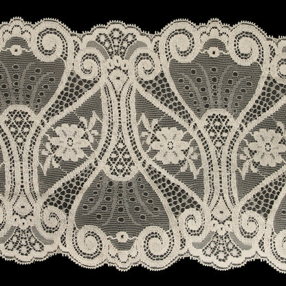 Beige Double Border Lace Trim - 7.25" Detail