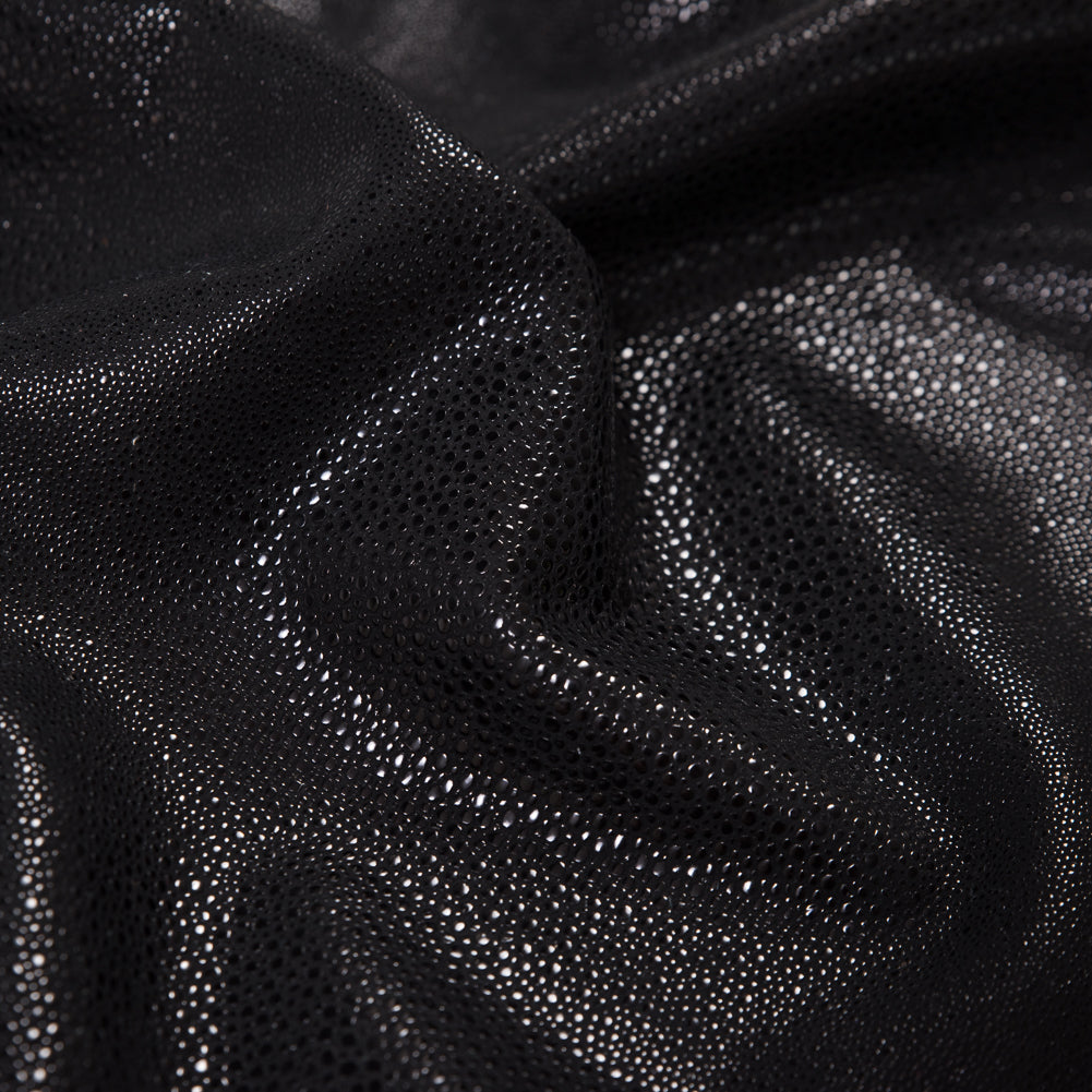 Black Stingray Pebbled Cow Leather Detail