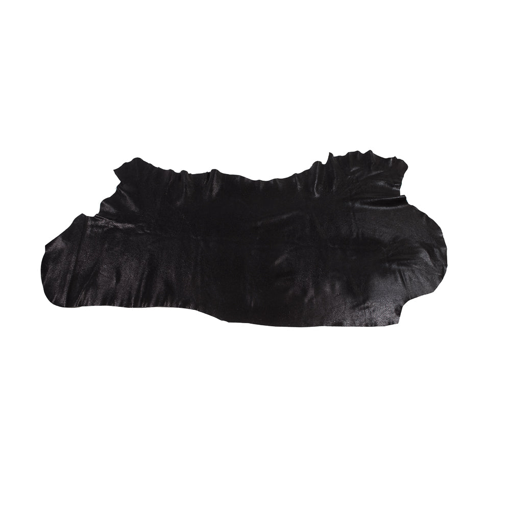 Black Stingray Pebbled Cow Leather